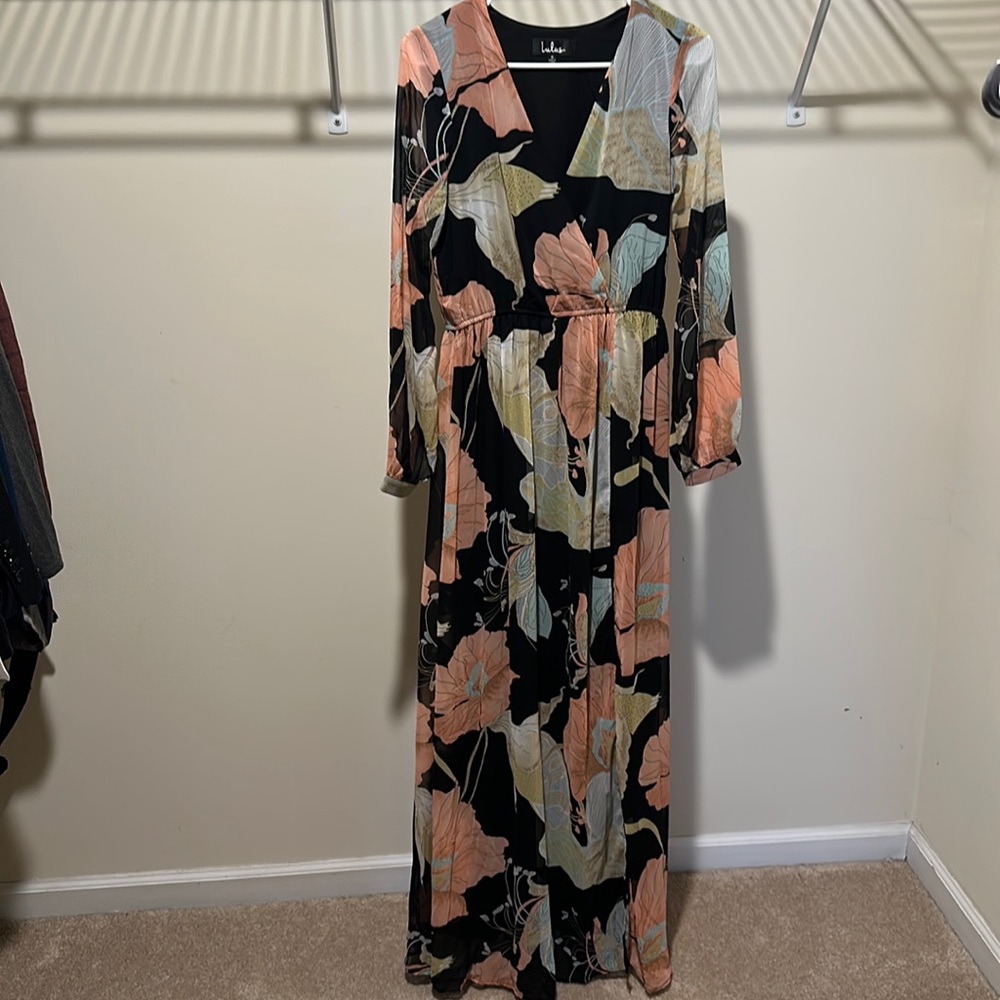 Lulus Long Sleeve Floral Maxi Dress